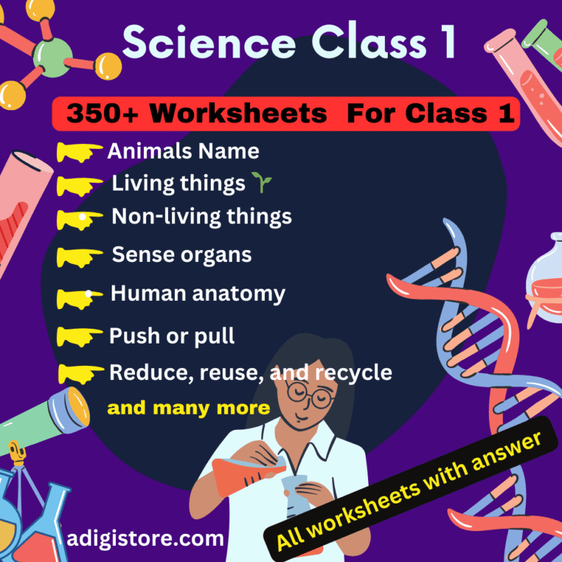 Science worksheets for class 1