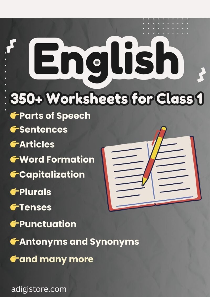 English Worksheet For Class 1